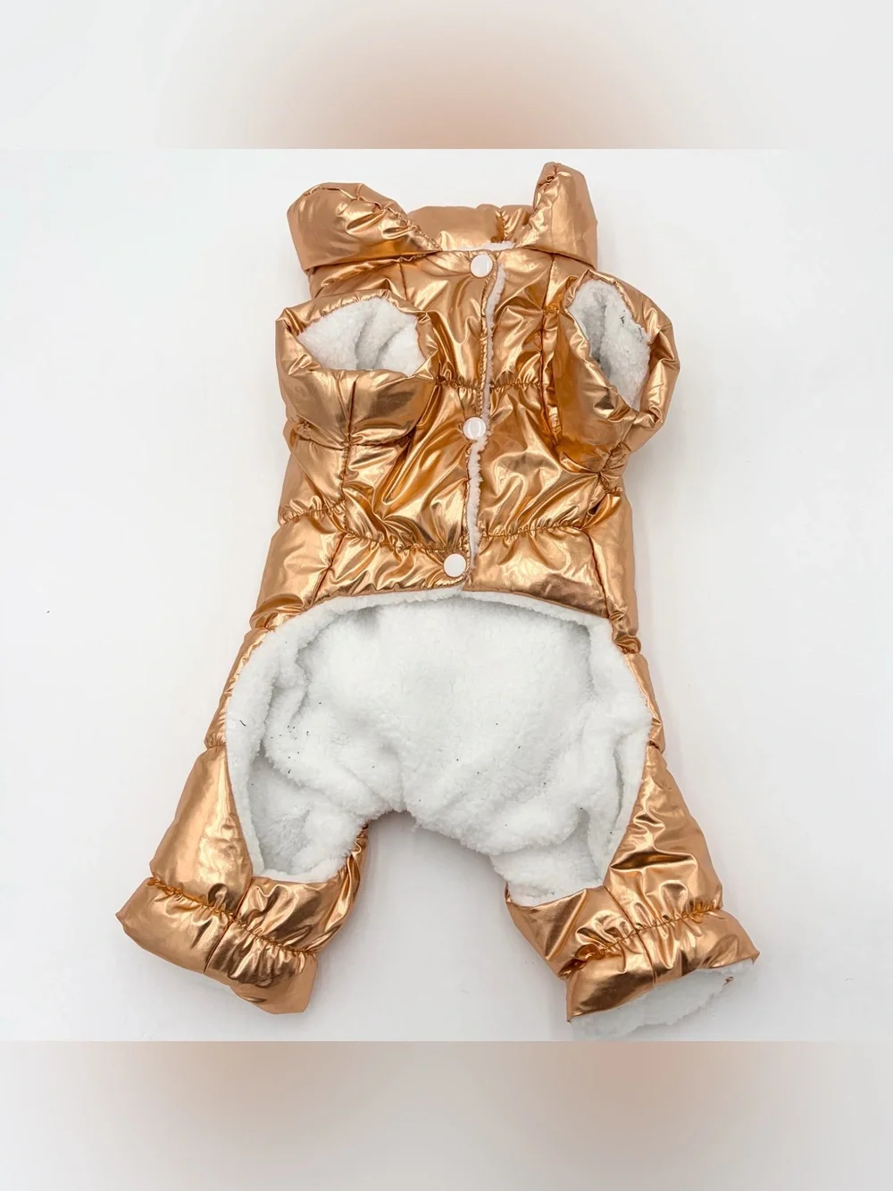 Metallic Gold Dog Snowsuit Onesie